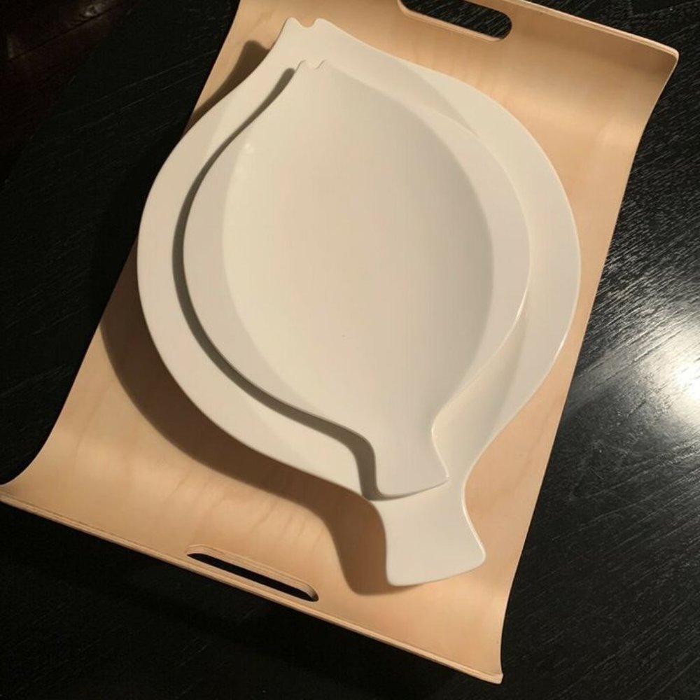 RARE Royal Copenhagen Porcelain fish shape starter&dinner platesNEW-M in Denmark